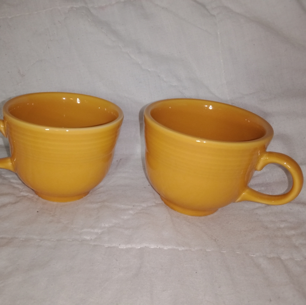 Homer Laughlin Fiesta Mugs Cups Mustard Yellow